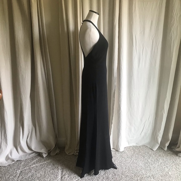 Elie Tahari Racerback Maxi Dress Black Formal - Picture 3 of 13